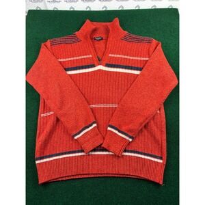 PRONTI Collection By Phita‎ Men's 2X Red Striped Quarter Zip Knit Sweater
